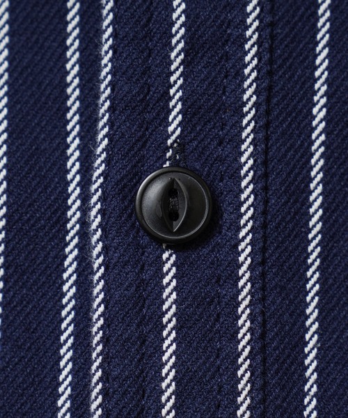 HOUSTON(ヒューストン)の「HOUSTON ヒューストン 41140 STRIPE VIYELLA SHIRT ストライプ ビエラシャツ(シャツ/ブラウス・メンズ・オリーブ/ネイビー/オフホワイト/グレー/ブラック・XL/L/M/XXL)」の7枚目の写真