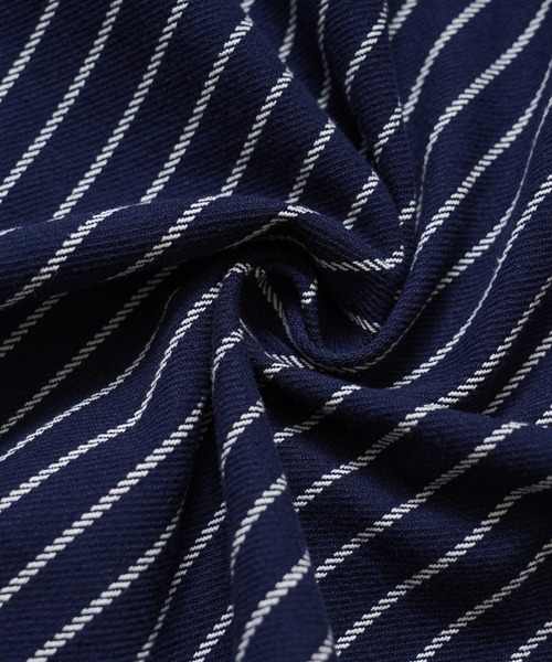 HOUSTON(ヒューストン)の「HOUSTON ヒューストン 41140 STRIPE VIYELLA SHIRT ストライプ ビエラシャツ(シャツ/ブラウス・メンズ・オリーブ/ネイビー/オフホワイト/グレー/ブラック・XL/L/M/XXL)」の8枚目の写真