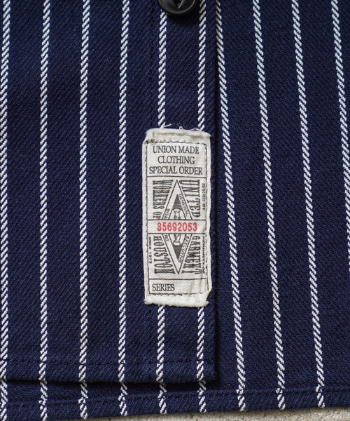 HOUSTON(ヒューストン)の「HOUSTON ヒューストン 41140 STRIPE VIYELLA SHIRT ストライプ ビエラシャツ(シャツ/ブラウス・メンズ・オリーブ/ネイビー/オフホワイト/グレー/ブラック・XL/L/M/XXL)」の9枚目の写真