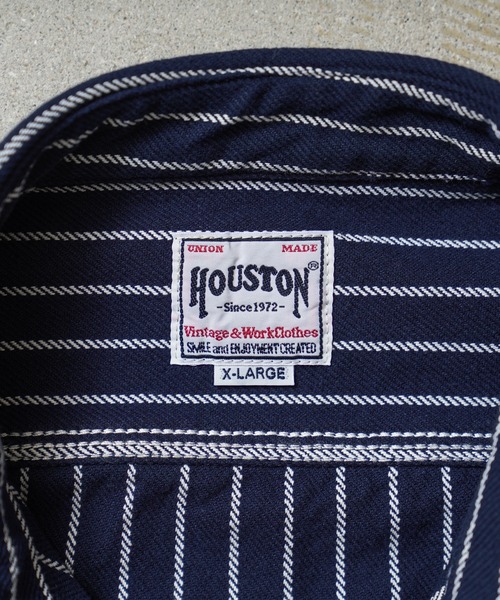 HOUSTON(ヒューストン)の「HOUSTON ヒューストン 41140 STRIPE VIYELLA SHIRT ストライプ ビエラシャツ(シャツ/ブラウス・メンズ・オリーブ/ネイビー/オフホワイト/グレー/ブラック・XL/L/M/XXL)」の10枚目の写真