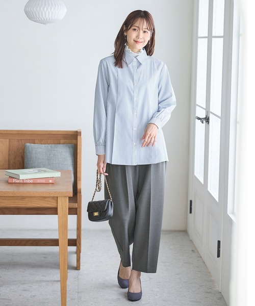 Honeys（ハニーズ）の「【抗菌防臭】カーブパンツ（スラックス・レディース・ブラック/グレイッシュベージュ/チャコール・S/M/L/LL）」の8枚目の写真