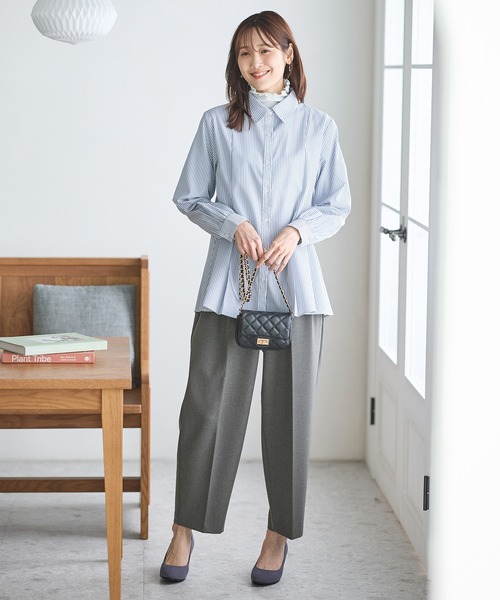 Honeys（ハニーズ）の「【抗菌防臭】カーブパンツ（スラックス・レディース・ブラック/グレイッシュベージュ/チャコール・S/M/L/LL）」の9枚目の写真