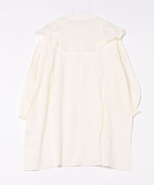 Crisp（クリスプ）の「フリルカラースキッパーロングチュニック（シャツ/ブラウス・レディース・ブラウン/アイボリー・FREE）」の8枚目の写真