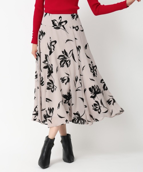 MISCH MASCH（ミッシュマッシュ）の「フロッキーフラワースカート /MM437216（スカート・レディース・ブラック/ベージュ/グレー・S/M）」の21枚目の写真