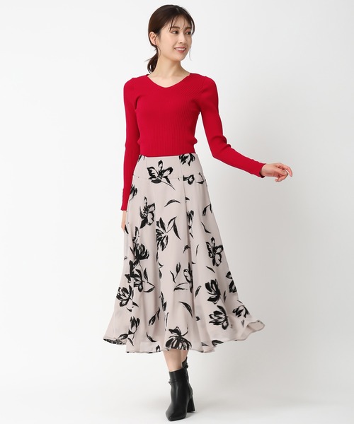 MISCH MASCH（ミッシュマッシュ）の「フロッキーフラワースカート /MM437216（スカート・レディース・ブラック/ベージュ/グレー・S/M）」の22枚目の写真