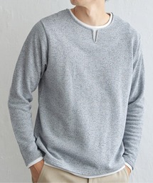 ikka（イッカ）の「メランジ鹿の子キーネックレイヤード（Tシャツ/カットソー・メンズ）」