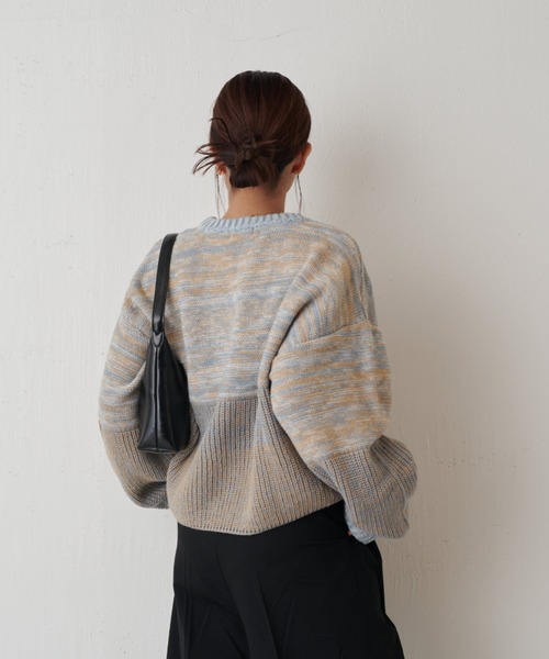 Lui's（ルイス）の「メランジMIXショートプルオーバー（ニット/セーター・レディース・サックスブルー/ブラウン・FREE）」の14枚目の写真