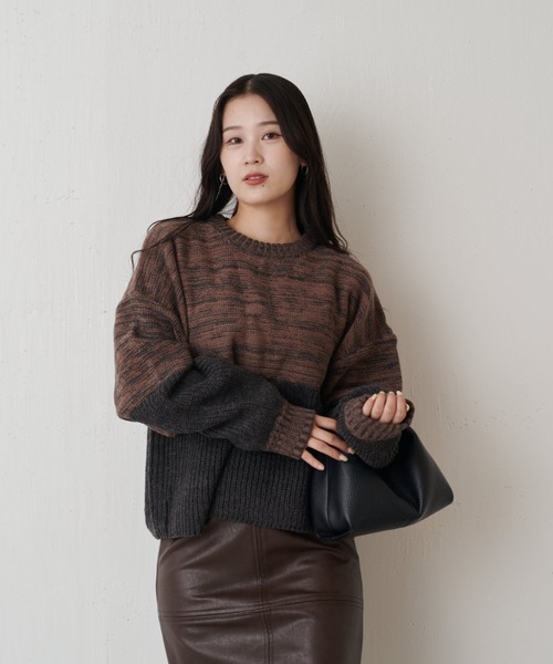 Lui's（ルイス）の「メランジMIXショートプルオーバー（ニット/セーター・レディース・サックスブルー/ブラウン・FREE）」の19枚目の写真