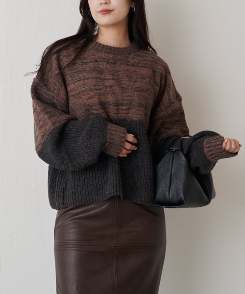 Lui's（ルイス）の「メランジMIXショートプルオーバー（ニット/セーター・レディース・サックスブルー/ブラウン・FREE）」の15枚目の写真