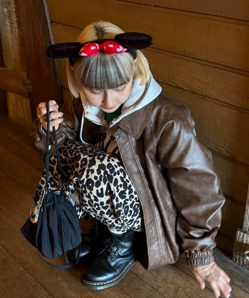 CIAOPANIC TYPY★襟コーデュロイヴィンテージフェイクレザージャケット CIAOPANIC TYPY（チャオパニックティピー）の「【UNISEX】襟