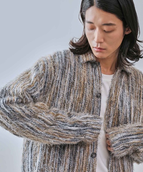 JUNRED（ジュンレッド）の「ストライプシャギーシャツ（シャツ/ブラウス・メンズ・レッド/イエロー系その他3・S/M/L）」の2枚目の写真