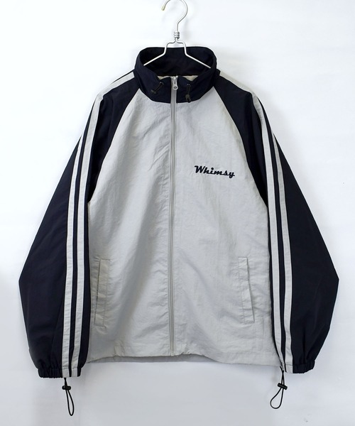 front embroidery raglan sleeves nylon jacket/フロント刺繍 ラグラン