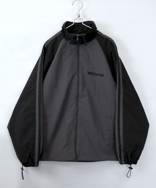 セール】front embroidery raglan sleeves nylon jacket