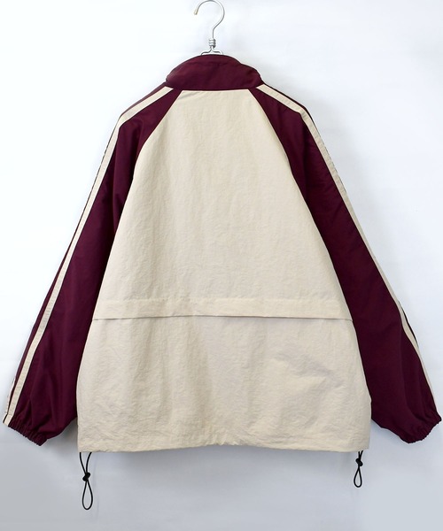 セール】front embroidery raglan sleeves nylon jacket/フロント刺繍