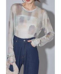 【ZOZO限定】水彩アートシアートップス