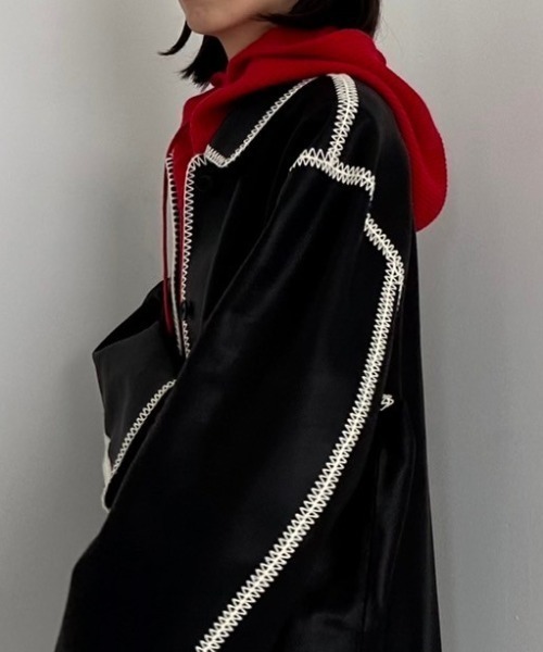 LE CIEL BLEU（ルシェルブルー）の「ニットフード / Knit Hood（ニットキャップ/ビーニー・レディース・ライトグレー/ベージュ/ブラック/レッド・36）」の17枚目の写真