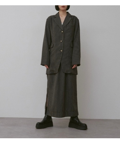 duei（デュイ）の「ウエストレイヤードストライプスカート（スカート・レディース・ブラック/グレー・FREE）」の12枚目の写真