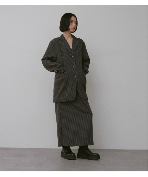 duei（デュイ）の「ウエストレイヤードストライプスカート（スカート・レディース・ブラック/グレー・FREE）」の11枚目の写真