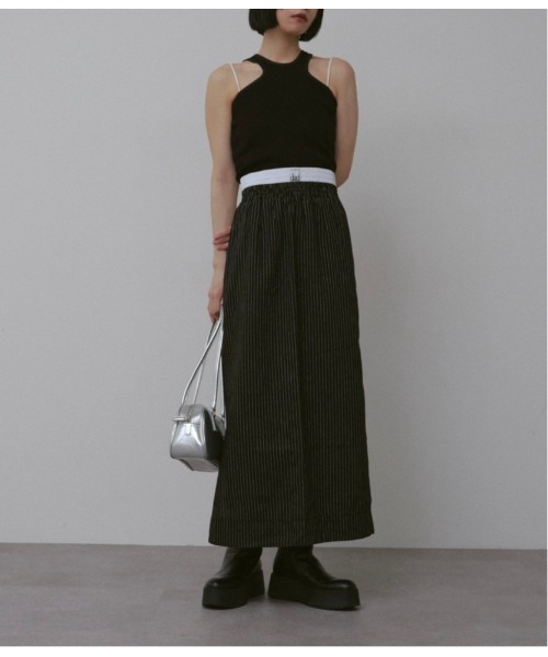 duei（デュイ）の「ウエストレイヤードストライプスカート（スカート・レディース・ブラック/グレー・FREE）」の10枚目の写真