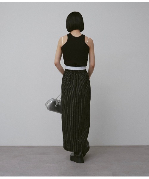 duei（デュイ）の「ウエストレイヤードストライプスカート（スカート・レディース・ブラック/グレー・FREE）」の8枚目の写真