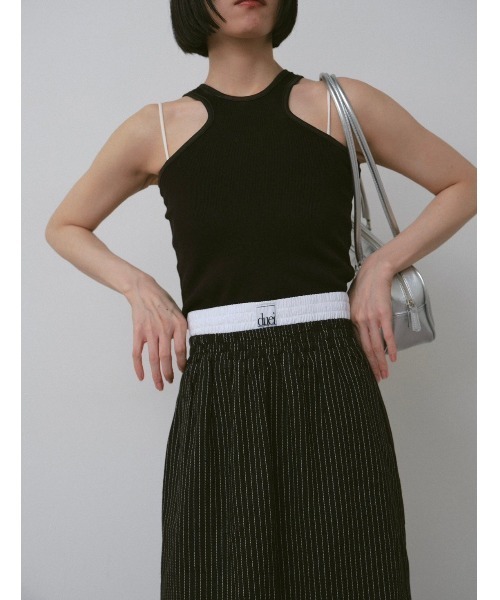 duei（デュイ）の「ウエストレイヤードストライプスカート（スカート・レディース・ブラック/グレー・FREE）」の6枚目の写真