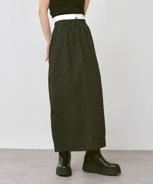 duei（デュイ）の「ウエストレイヤードストライプスカート（スカート・レディース・ブラック/グレー・FREE）」の14枚目の写真