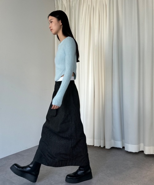 duei（デュイ）の「ウエストレイヤードストライプスカート（スカート・レディース・ブラック/グレー・FREE）」の19枚目の写真