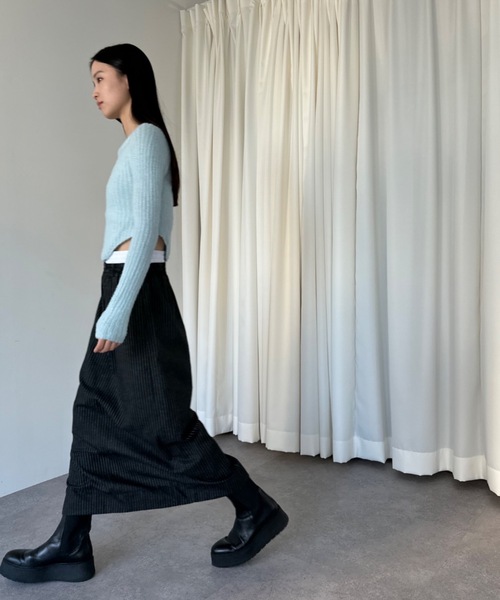 duei（デュイ）の「ウエストレイヤードストライプスカート（スカート・レディース・ブラック/グレー・FREE）」の20枚目の写真