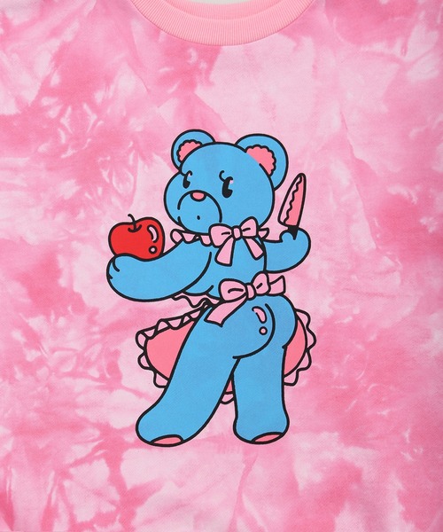 PUNYUS（プニュズ）の「タイダイベアビッグスウェット（スウェット・レディース・ライム/ピンク/スミクロ/パープル・3/4）」の5枚目の写真