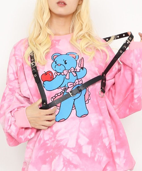 PUNYUS（プニュズ）の「タイダイベアビッグスウェット（スウェット・レディース・ライム/ピンク/スミクロ/パープル・3/4）」の14枚目の写真