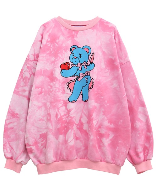 PUNYUS（プニュズ）の「タイダイベアビッグスウェット（スウェット・レディース・ライム/ピンク/スミクロ/パープル・3/4）」の20枚目の写真