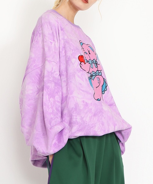 PUNYUS（プニュズ）の「タイダイベアビッグスウェット（スウェット・レディース・ライム/ピンク/スミクロ/パープル・3/4）」の16枚目の写真