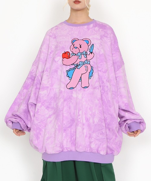PUNYUS（プニュズ）の「タイダイベアビッグスウェット（スウェット・レディース・ライム/ピンク/スミクロ/パープル・3/4）」の17枚目の写真