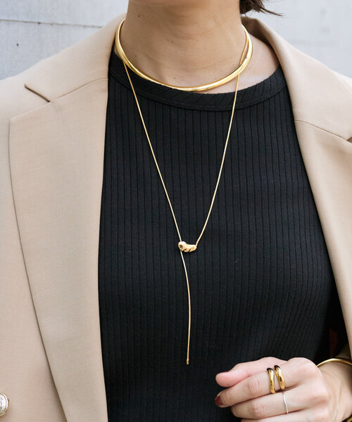 RIVE DROITE（リヴドロワ）の「【使い勝手◎】ビーンズスライドネックレス（ネックレス・レディース・シルバー/ゴールド・FREE）」の2枚目の写真