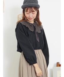 Samansa Mos2 | メッシュ刺繍襟取り外しブラウス(シャツ/ブラウス)