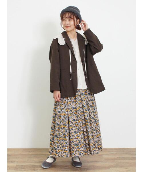 Samansa Mos2（サマンサ モスモス）の「メッシュ刺繍襟取り外しブラウス（シャツ/ブラウス・レディース・チャコールグレー/キナリ/ブラック・F）」の19枚目の写真