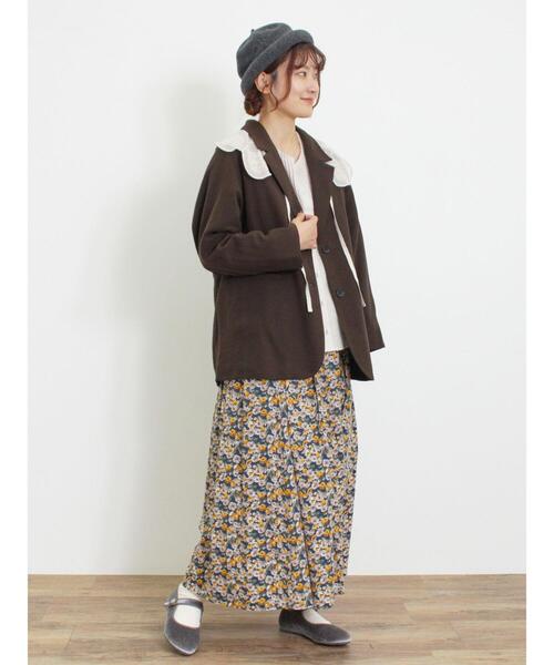 Samansa Mos2（サマンサ モスモス）の「メッシュ刺繍襟取り外しブラウス（シャツ/ブラウス・レディース・チャコールグレー/キナリ/ブラック・F）」の20枚目の写真