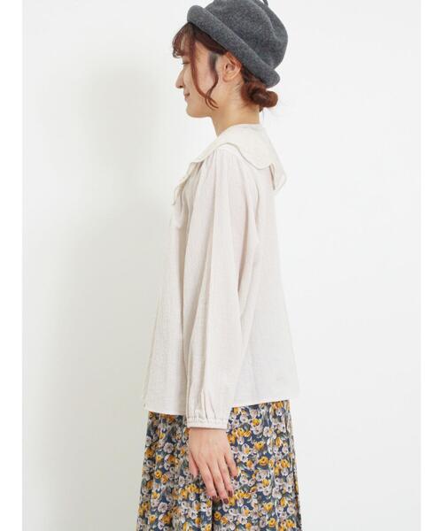 Samansa Mos2（サマンサ モスモス）の「メッシュ刺繍襟取り外しブラウス（シャツ/ブラウス・レディース・チャコールグレー/キナリ/ブラック・F）」の10枚目の写真