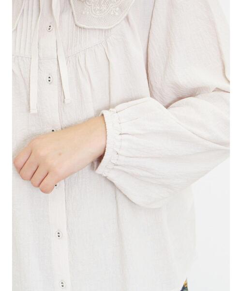 Samansa Mos2（サマンサ モスモス）の「メッシュ刺繍襟取り外しブラウス（シャツ/ブラウス・レディース・チャコールグレー/キナリ/ブラック・F）」の14枚目の写真