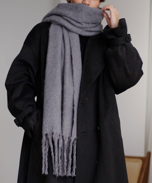 epnok（エプノック）の「アソートボリュームマフラー（マフラー・メンズ・ダークブラウン/ワインレッド/ブラウン/マスタード/ベージュ/グレー/ブルー/グレイッシュブルー/ライトブルー/ブラック/アイボリー・FREE）」の4枚目の写真