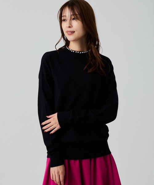 Jayro(ジャイロ)の「パール付きボトルネック プルオーバー(Tシャツ/カットソー・レディース・ピンク/ブルー/ホワイト系その他/ブラック・M)」の9枚目の写真