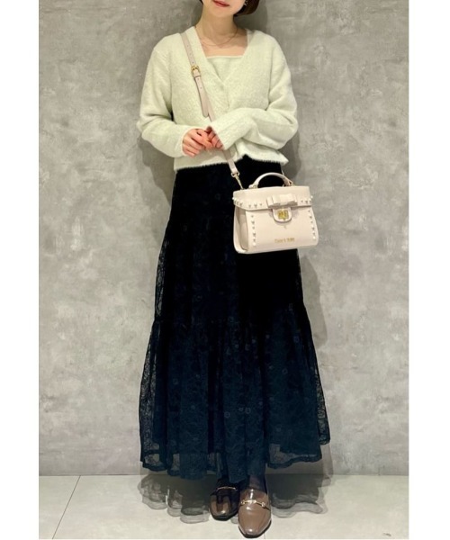 Maison de FLEUR（メゾンドフルール）の「フロントリボントップハンドルポシェット（ハンドバッグ・レディース・ピンク系その他3/ブラック・FREE）」の18枚目の写真