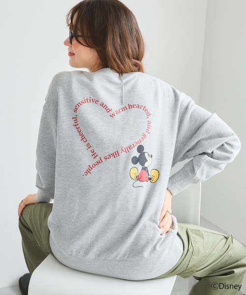 Disney（ディズニー）の「【Disney/ディズニー】ミッキーマウスハートバックプリントスウェットトレーナー（スウェット・レディース・ブラック/杢グレー・M/L/LL）」の15枚目の写真