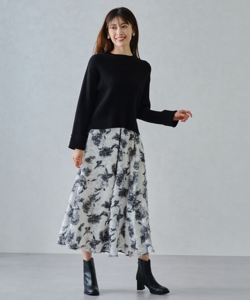 MISCH MASCH（ミッシュマッシュ）の「ラメリブパール袖ニット/MM448301（ニット/セーター・レディース・ブルー/グレー/ブラック/ホワイト・ﾌﾘ-）」の11枚目の写真