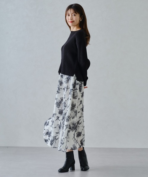 MISCH MASCH（ミッシュマッシュ）の「ラメリブパール袖ニット/MM448301（ニット/セーター・レディース・ブルー/グレー/ブラック/ホワイト・ﾌﾘ-）」の12枚目の写真