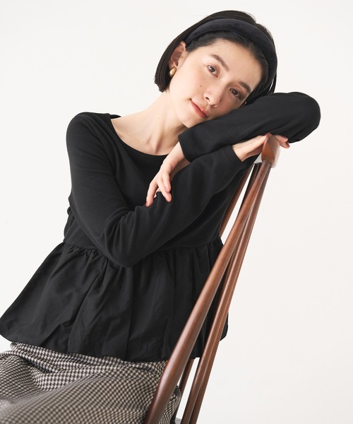 coca(coca)(コカ)の「裾バルーンドッキングカットソー(Tシャツ/カットソー・レディース・アイボリー/ブラック・S/M/L)」の15枚目の写真