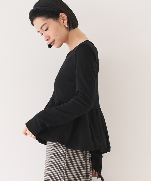 coca(coca)(コカ)の「裾バルーンドッキングカットソー(Tシャツ/カットソー・レディース・アイボリー/ブラック・S/M/L)」の12枚目の写真