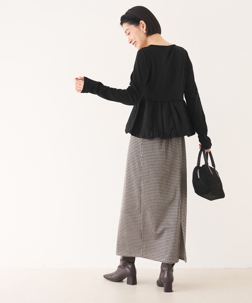 coca(coca)(コカ)の「裾バルーンドッキングカットソー(Tシャツ/カットソー・レディース・アイボリー/ブラック・S/M/L)」の14枚目の写真