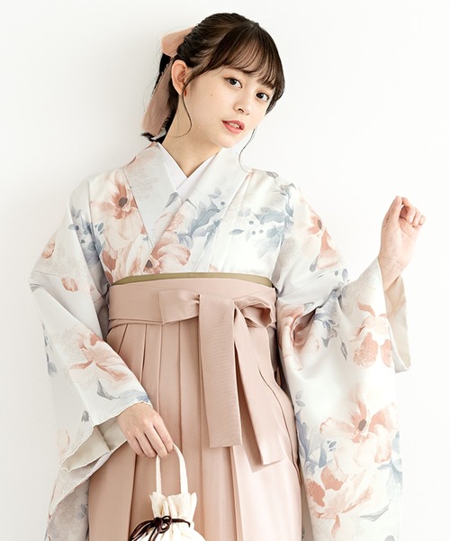 SOUBIEN] ソウビエン 袴 4点 セット (二尺袖着物/袴/長襦袢/下帯