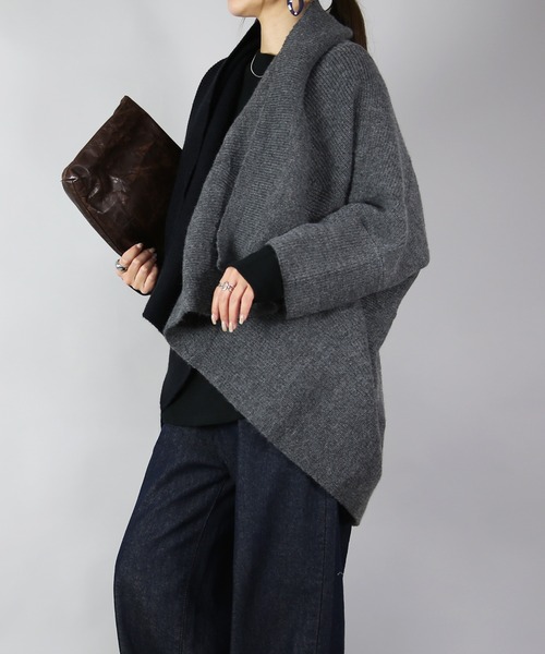 and it_(アンドイット)の「2wayバイカラーニットガウン(その他アウター・レディース・ブラック系1/ブラック系2・FREE)」の9枚目の写真